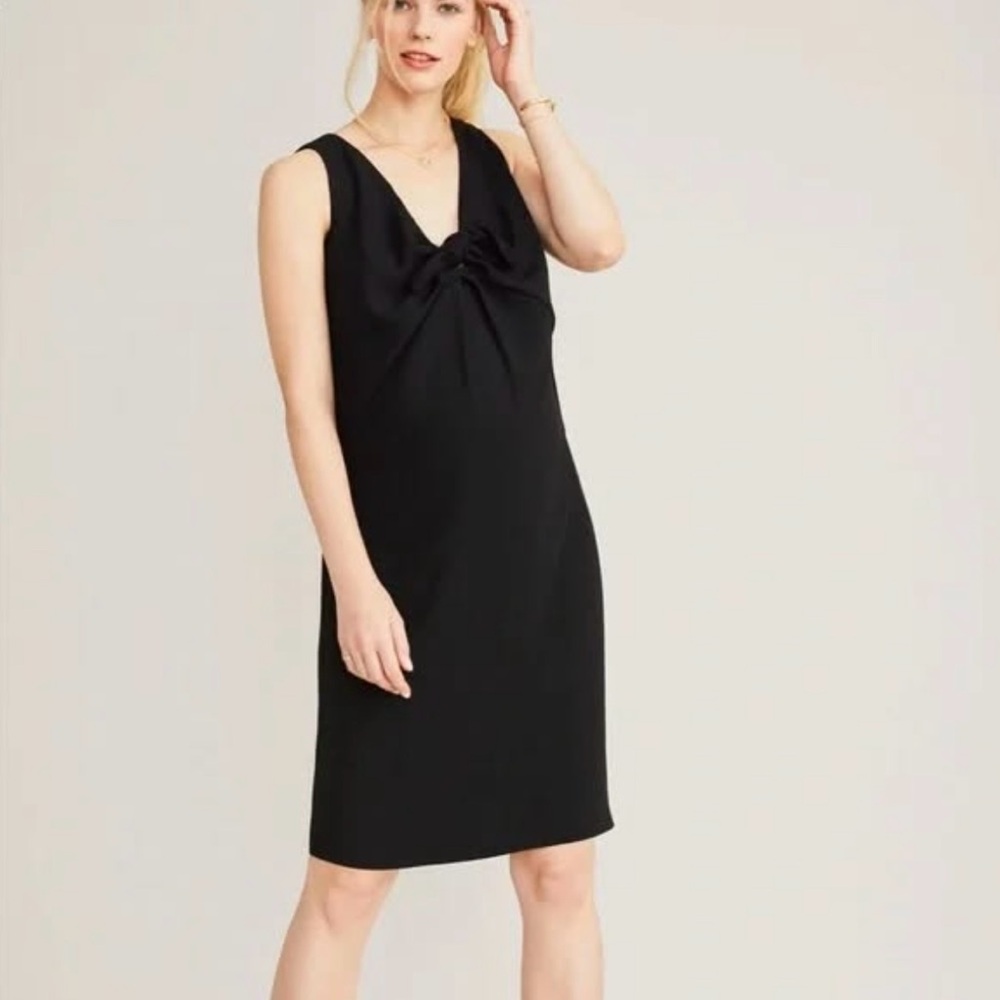 Hatch Black Midi Maternity Dress